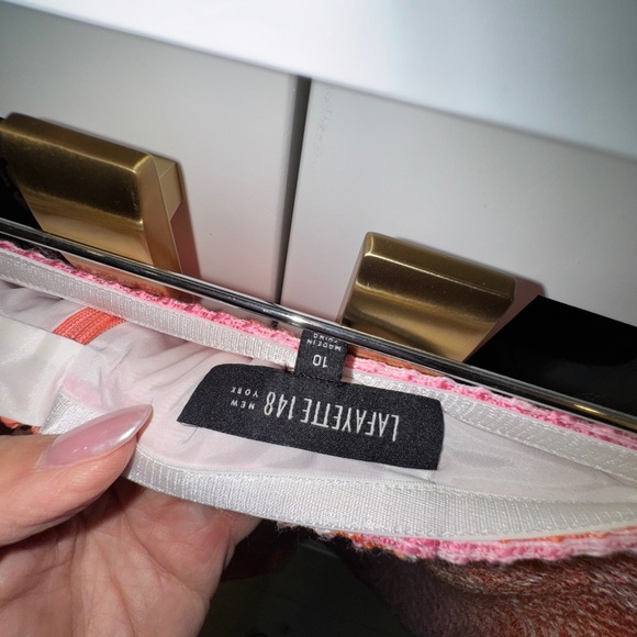 Lafayette 148 New York Shoshanna Vibrant Pink and Orange Pencil Skirt - Picture 6 of 15